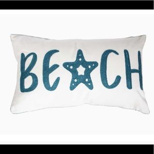 Embroidered Beach Throw Pillow Cover, Star fish